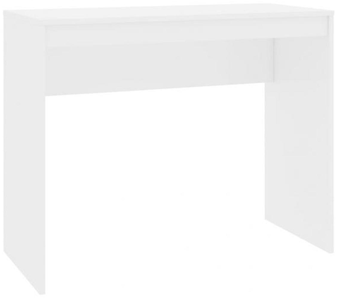 Schreibtisch Hochglanz-Weiß 90x40x72 cm Holzwerkstoff Bild 1