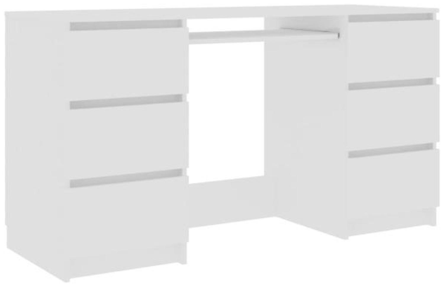 vidaXL Schreibtisch Weiß 140×50×77 cm Spanplatte Bild 1