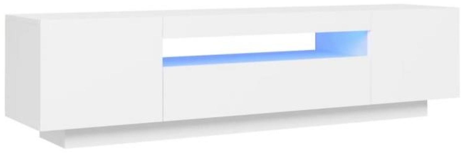 TV-Schrank mit LED-Leuchten Weiß 160x35x40 cm Bild 1