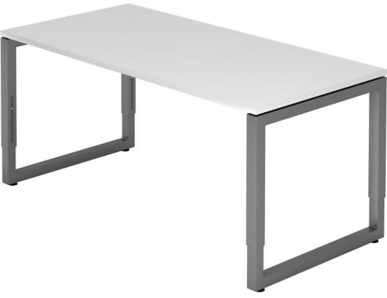 'RS16' Schreibtisch O-Fuß eckig 160x80cm Weiß / Graphit Bild 1