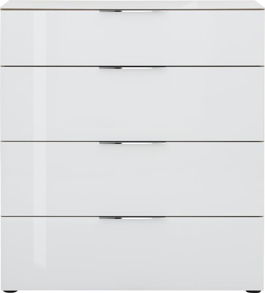Kommode TREND Riviera Eiche Weißglas mit 4 Schubkästen Bild 1