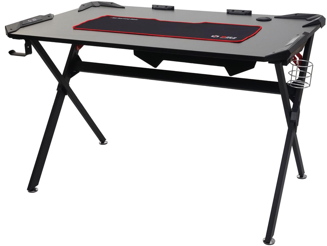 Schreibtisch HWC-F11, Computertisch Jugend-Schreibtisch, Gaming FSC-zertifiziert 120x75cm schwarz Bild 1