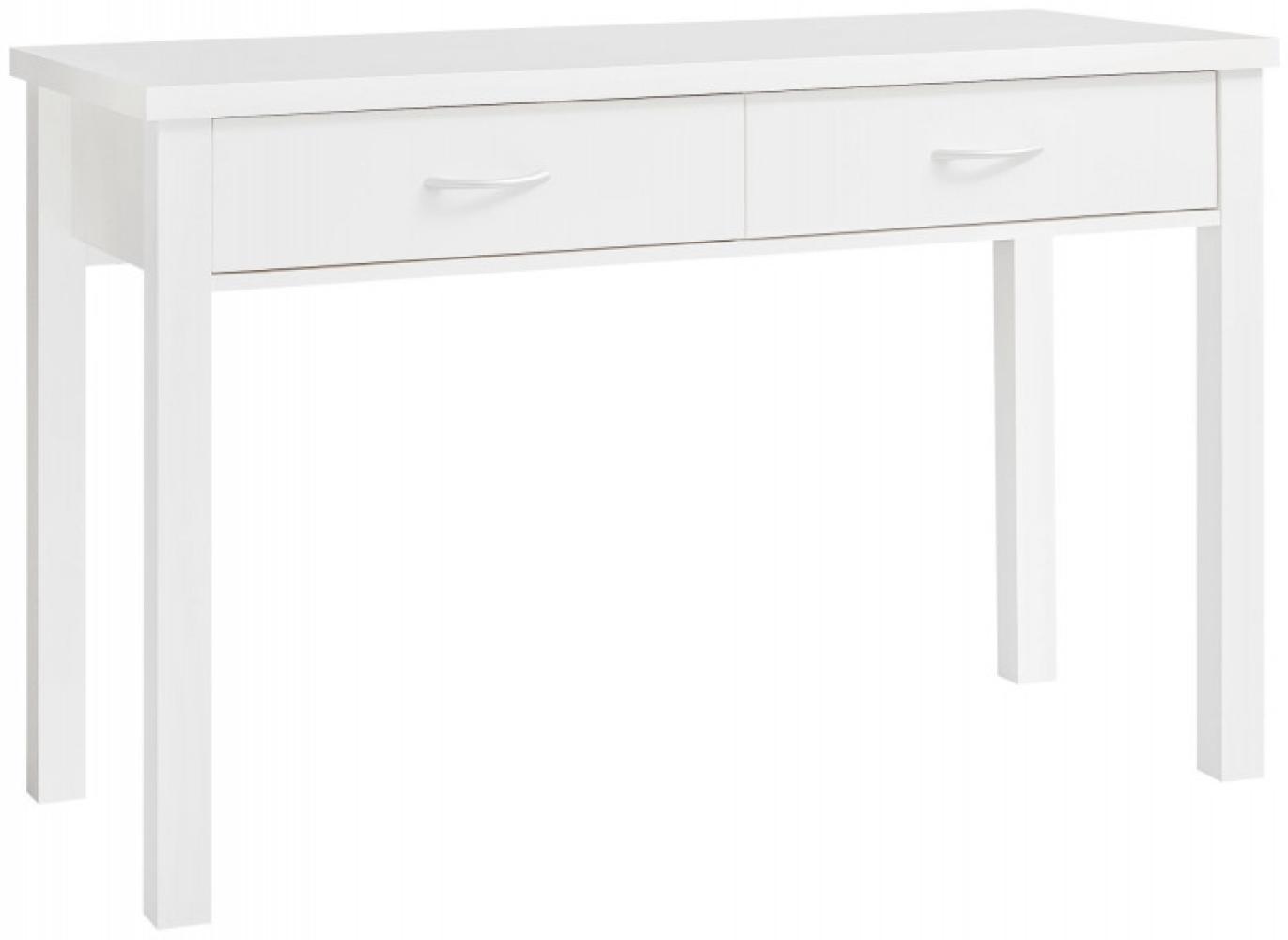 'Samy' Schreibtisch mit 2 Schubladen, Holz Weiß, 120 x 77 x 50 cm Bild 1