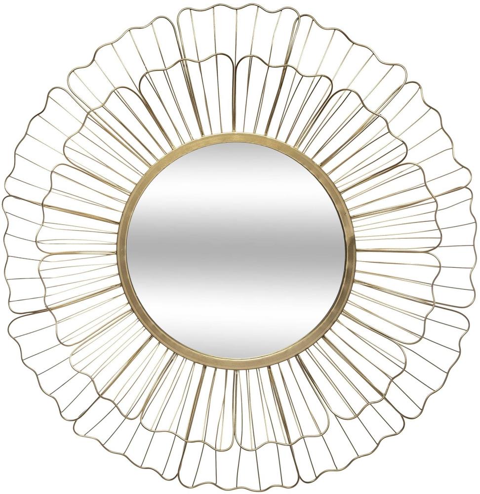 Spiegel im goldenen Rahmen FLEUR, Metall, Ø 67 cm Bild 1