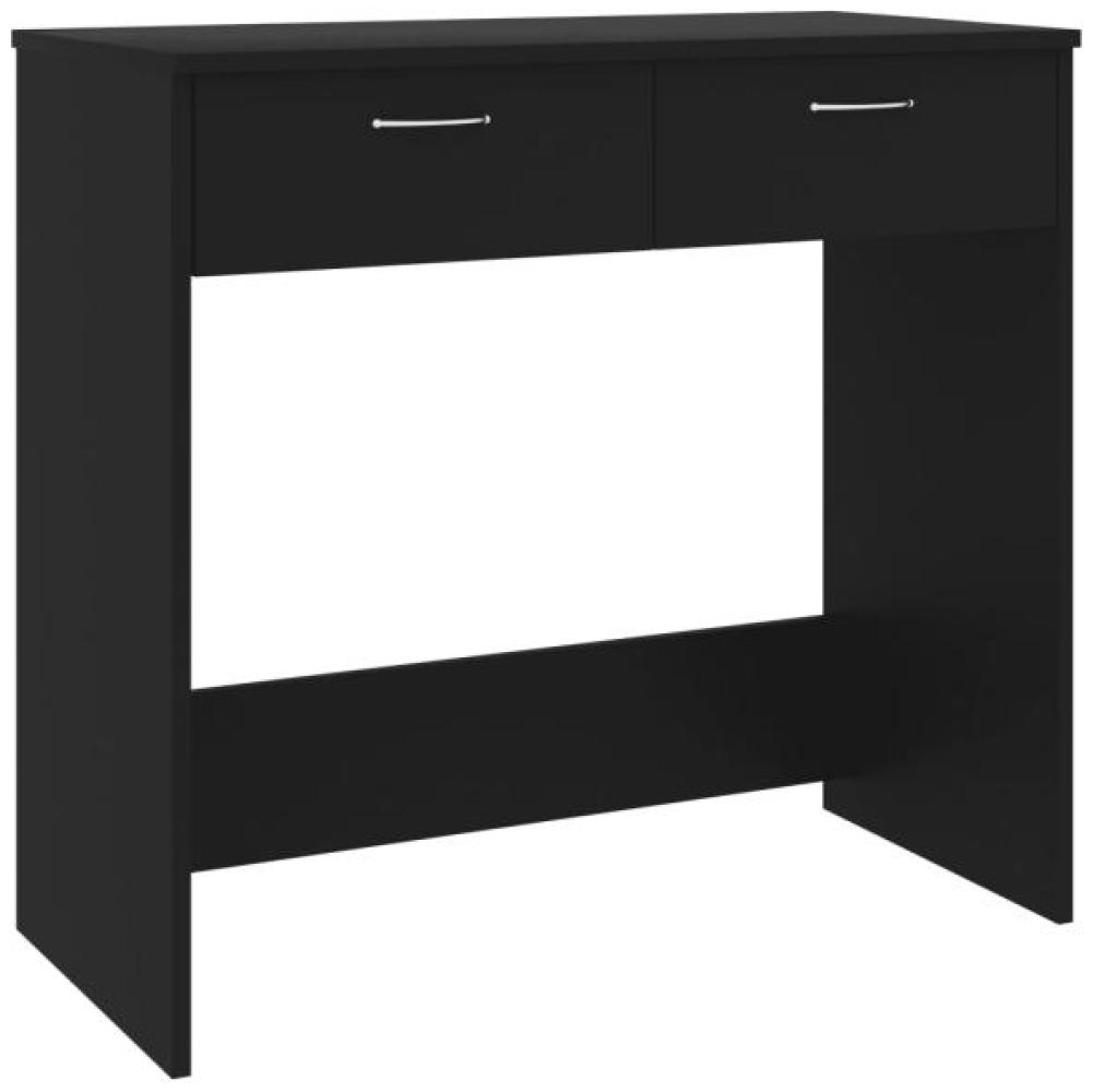 Schreibtisch, Spanplatte Schwarz, 80 × 40 × 75 cm Bild 1