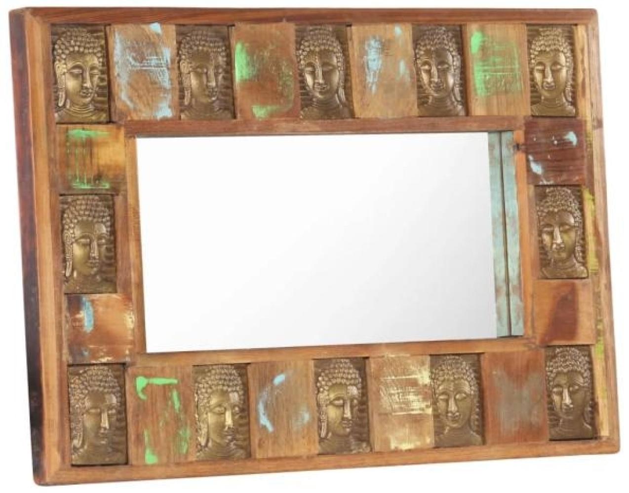 vidaXL Spiegel mit Buddha-Verzierung 80x50 cm Recyceltes Massivholz Bild 1