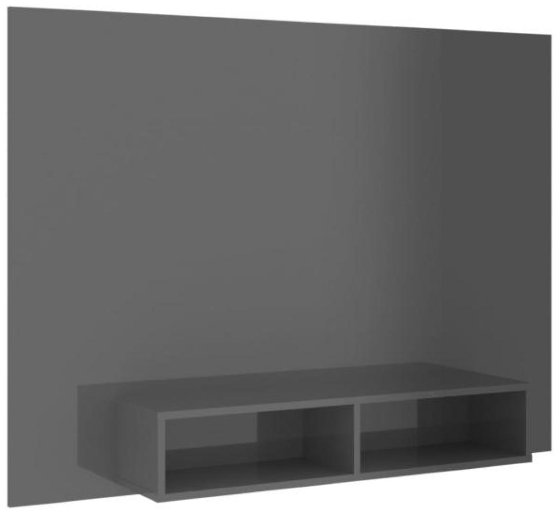 TV-Wandschrank Hochglanz-Grau 135x23,5x90 cm Spanplatte Bild 1
