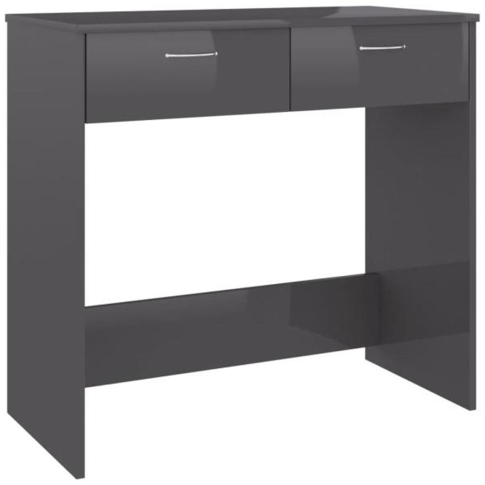 Schreibtisch, Spanplatte Hochglanz-Grau, 80 × 40 × 75 cm Bild 1