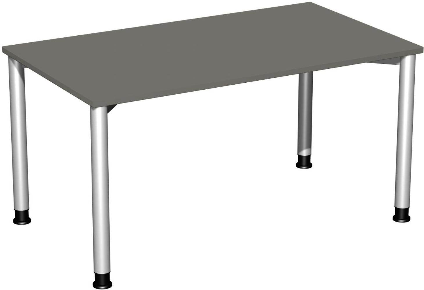 Schreibtisch '4 Fuß Flex' höhenverstellbar 140x80cm Graphit / Silber Bild 1