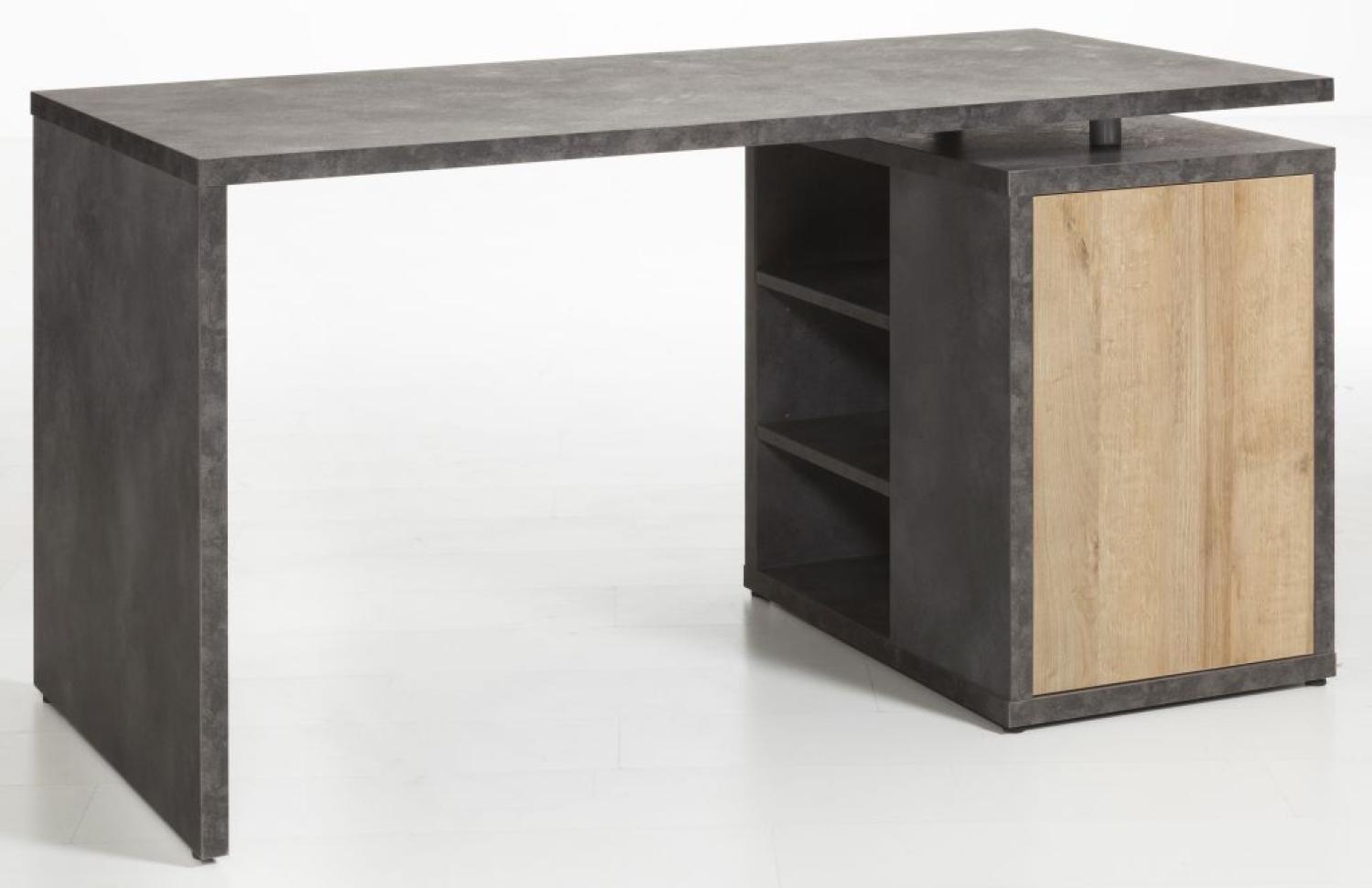 'CORE' Schreibtisch, grau/eiche, Beton-Optik Bild 1