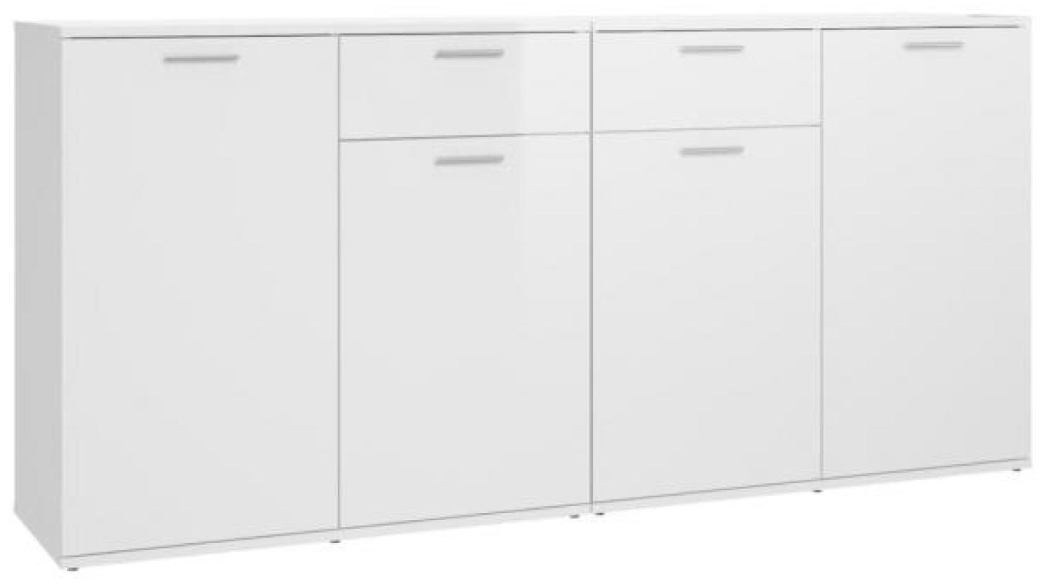 Sideboard Hochglanz-Weiß 160x36x75 cm Spanplatte Bild 1