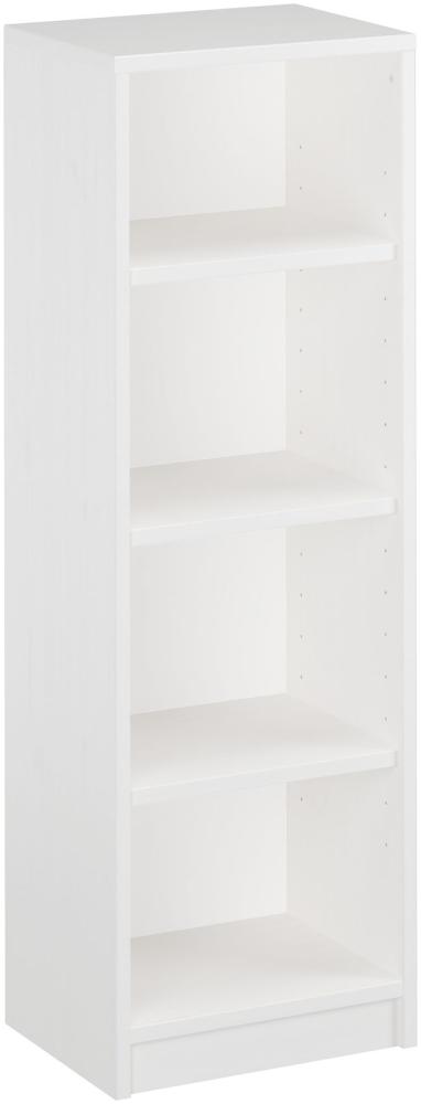 Erst-Holz Bücherregal, Holzregal in weiß, Kiefer massiv, Höhe 120 cm Bild 1