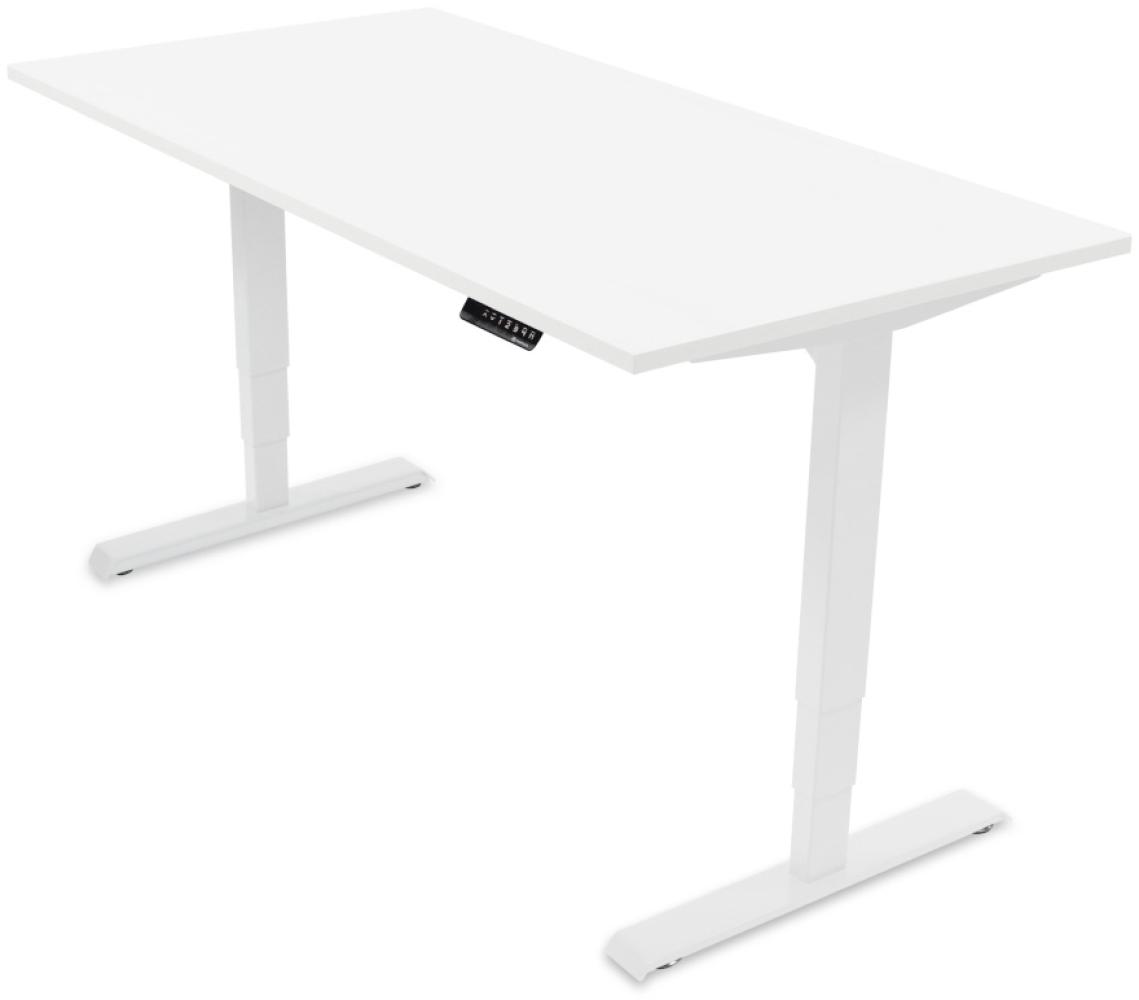 Desktopia Pro - Elektrisch höhenverstellbarer Schreibtisch / Ergonomischer Tisch mit Memory-Funktion, 5 Jahre Garantie - (Weiß, 180x80 cm, Gestell Weiß) Bild 1