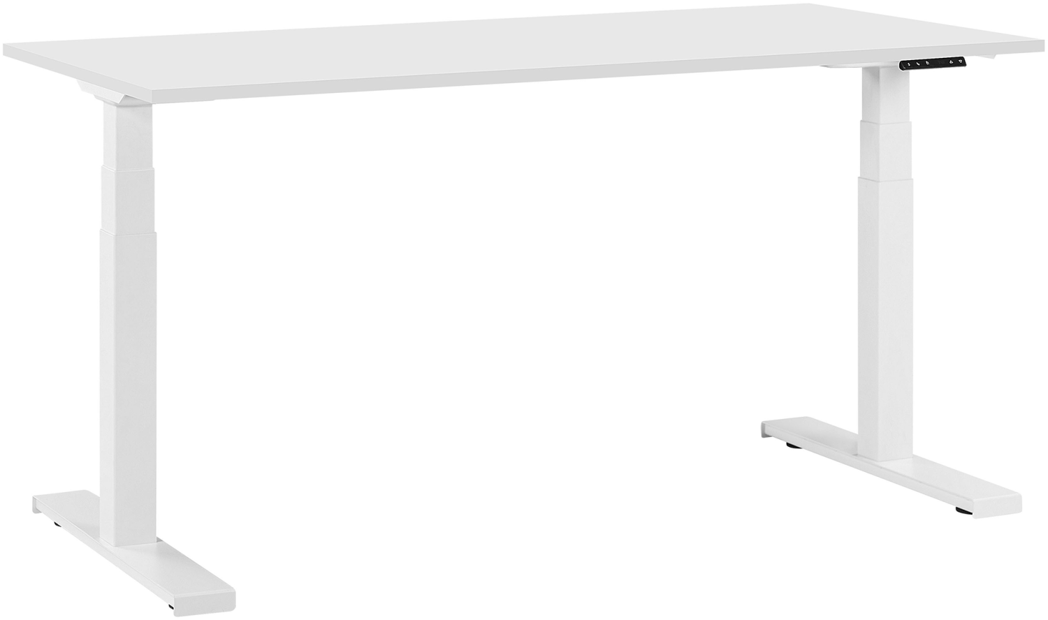 Schreibtisch elektrisch höhenverstellbar, Spanplatte Weiß, 63-126 x 160 x 72 cm Bild 1