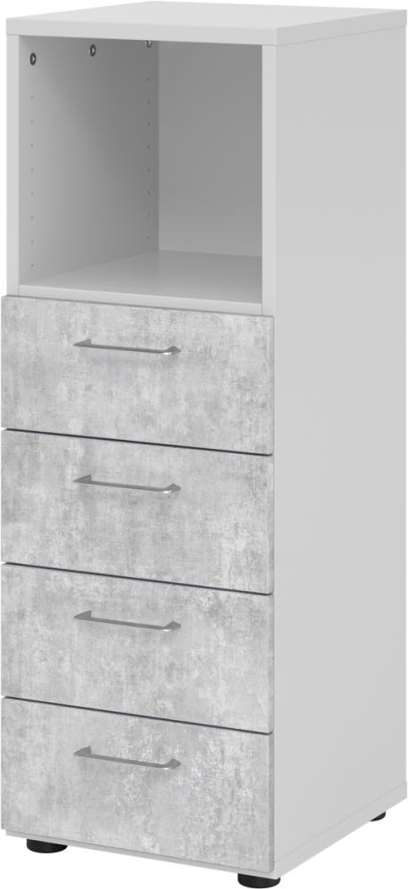 bümö® smart Schubladen Kombi mit 4 Schüben & 1 Regalfach in Grau/Beton Bild 1