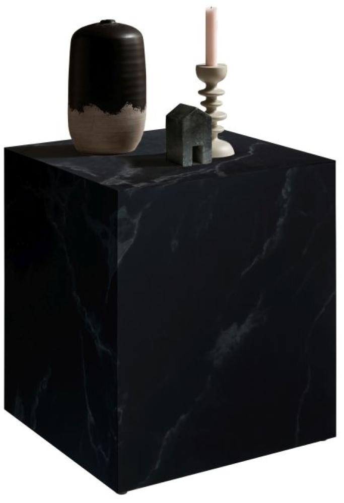 Beistelltisch Marmoroptik Schwarz Quadratisch MDF 45 x 45 x 50 cm Bild 1