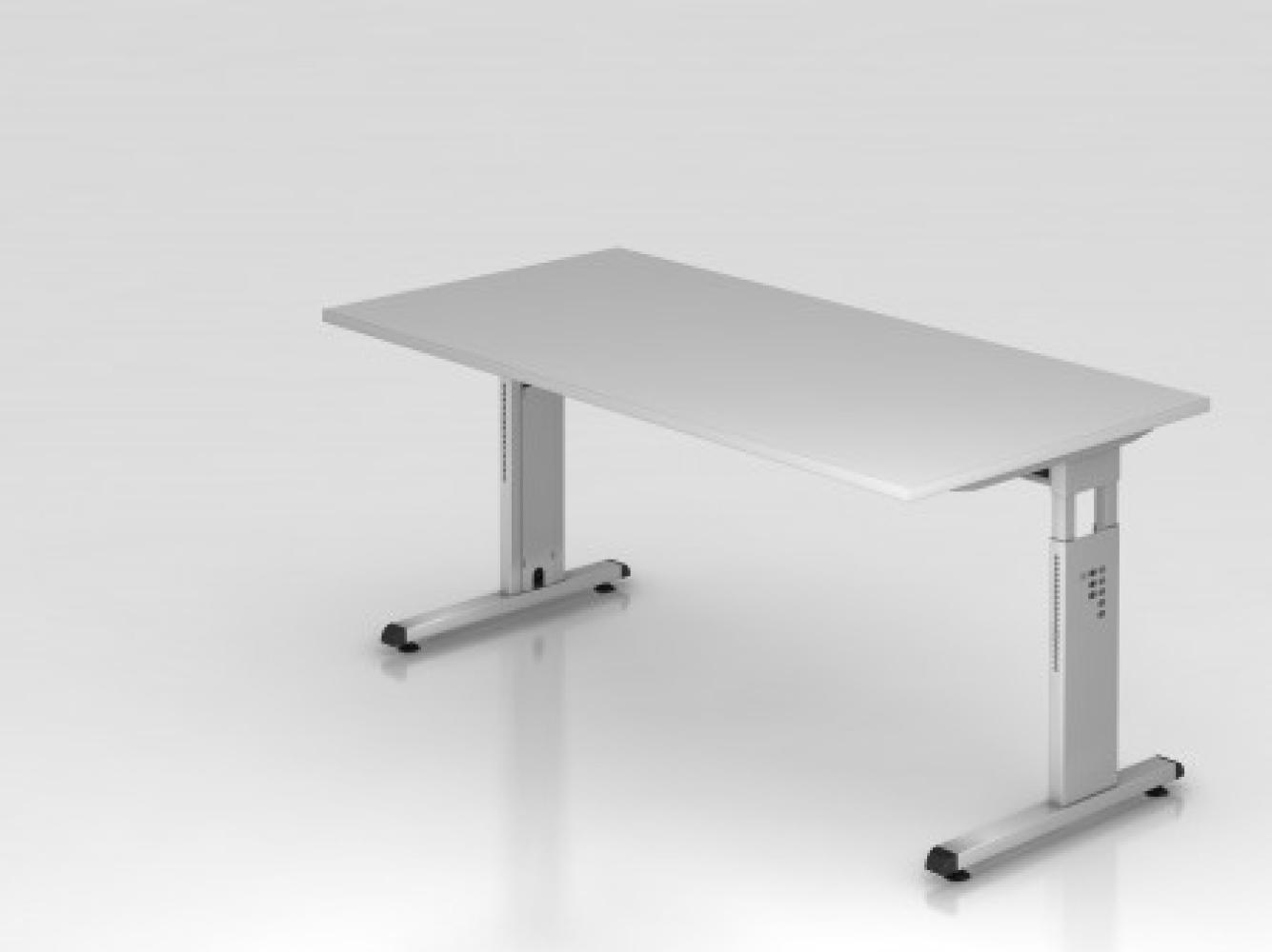 Schreibtisch OS16 C-Fuß 160x80cm Grau Gestellfarbe: Silber Bild 1