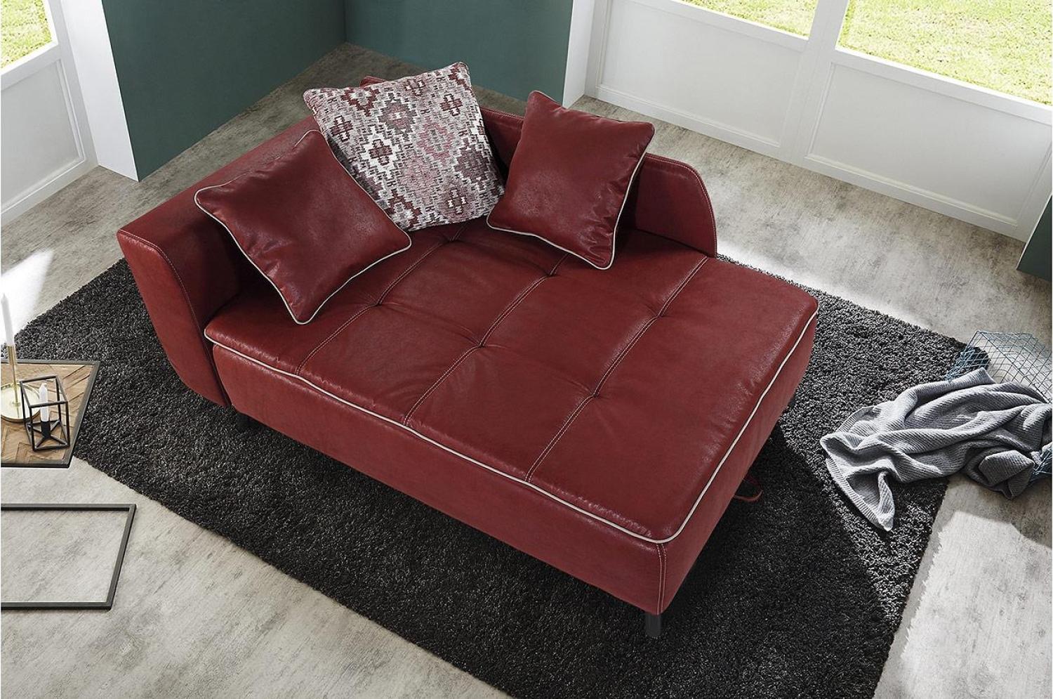 Recamiere ROMAN Schlafsofa Sofa in rot mit Tonnentaschenfederkern Bild 1