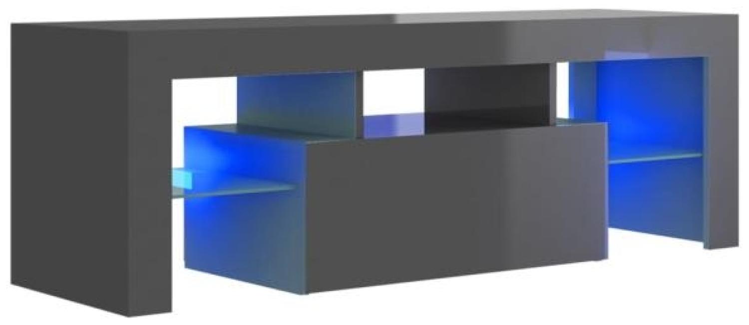 vidaXL TV-Schrank mit LED-Leuchten Hochglanz-Grau 120x35x40 cm, Mit Beleuchtung [804354] Bild 1