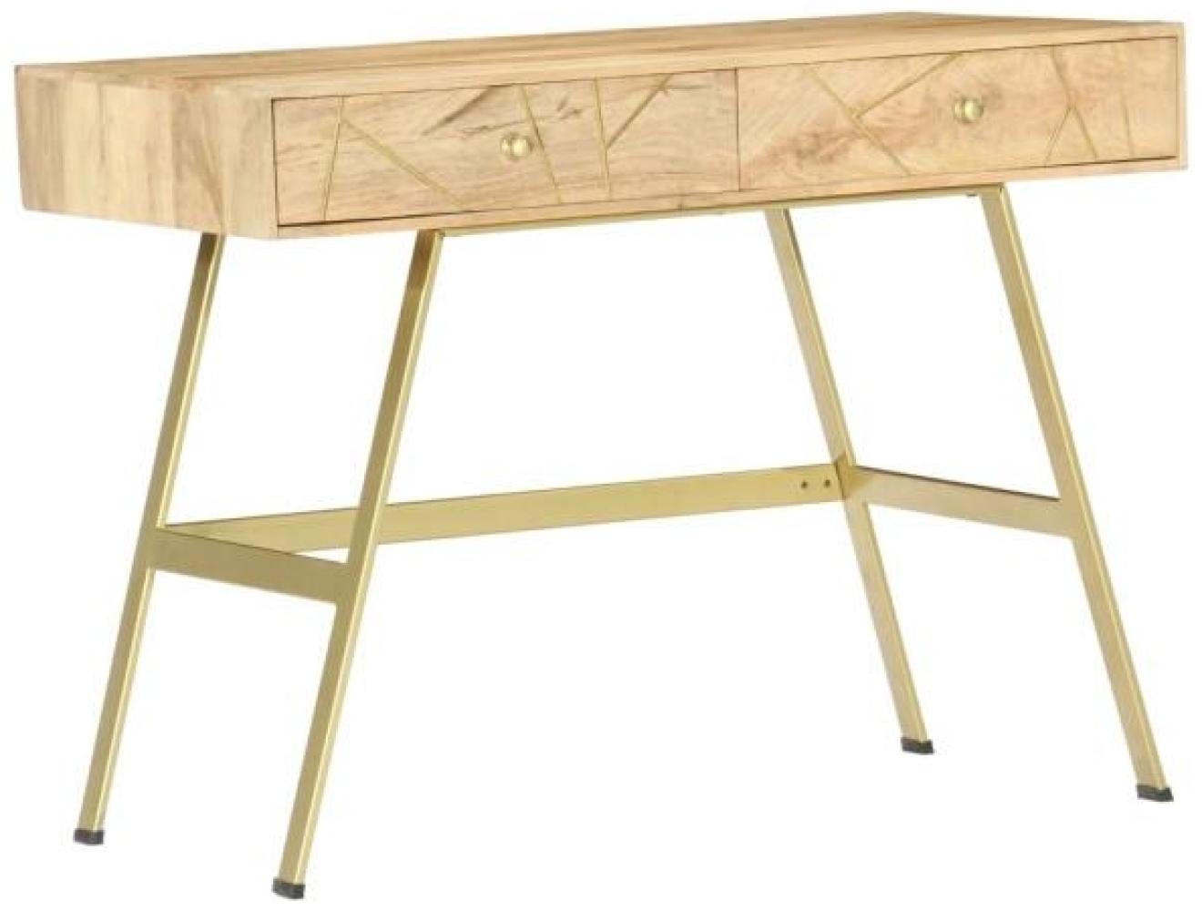 Schreibtisch mit Schubladen 100×55×75 cm Massivholz Mango Bild 1