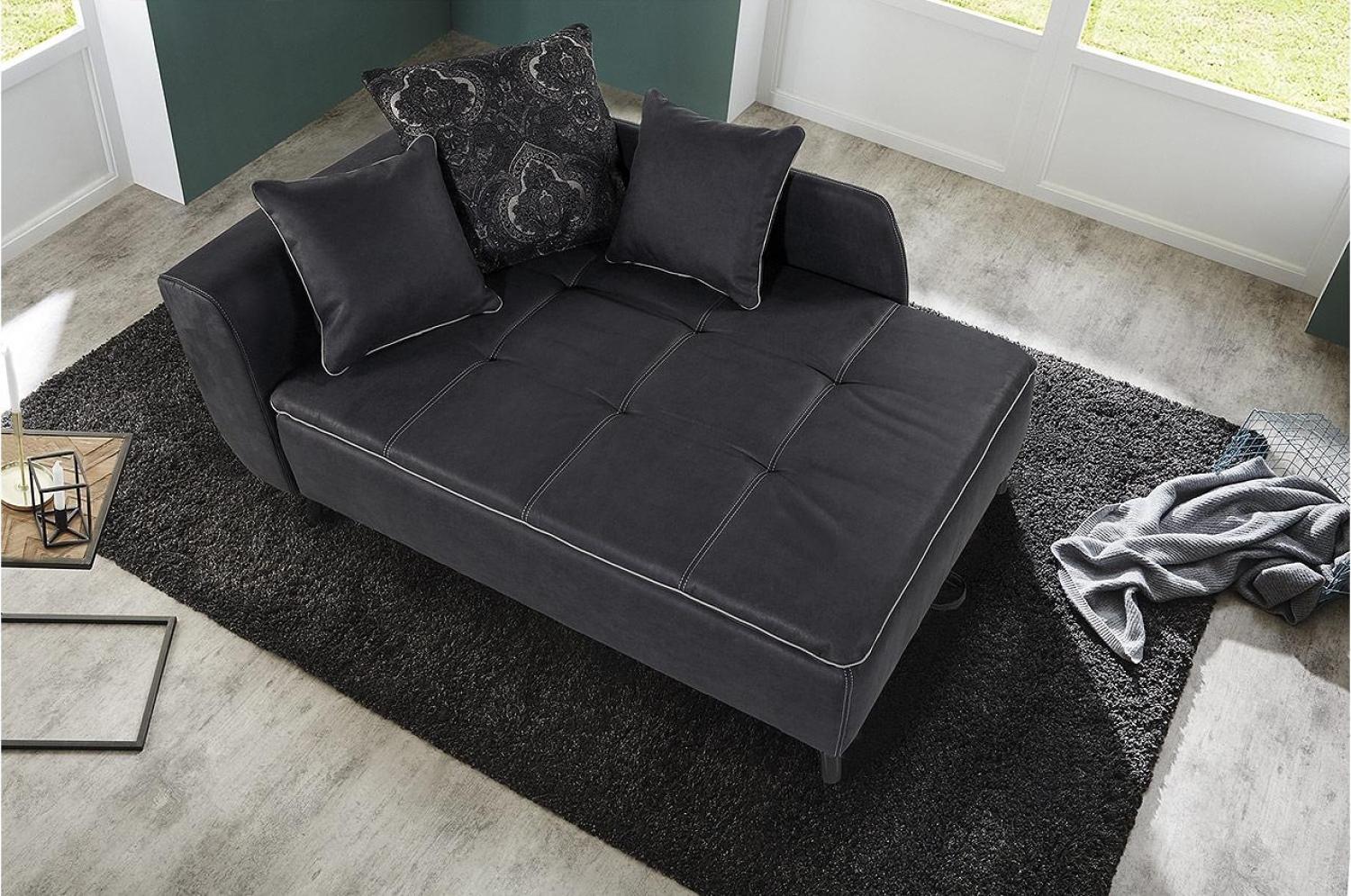 Recamiere ROMAN Schlafsofa Sofa dunkel grau mit Tonnentaschenfederkern Bild 1