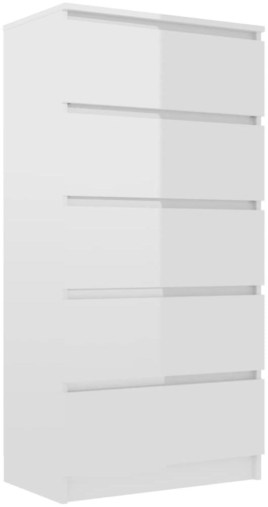 vidaXL Sideboard mit Schubladen Hochglanz-Weiß 60x35x121 cm Spanplatte Bild 1