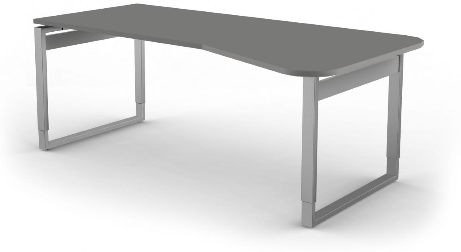 Freiformtisch, 195x80 / 100cm, O-Fuß (Form 3), Graphit / Silber Bild 1
