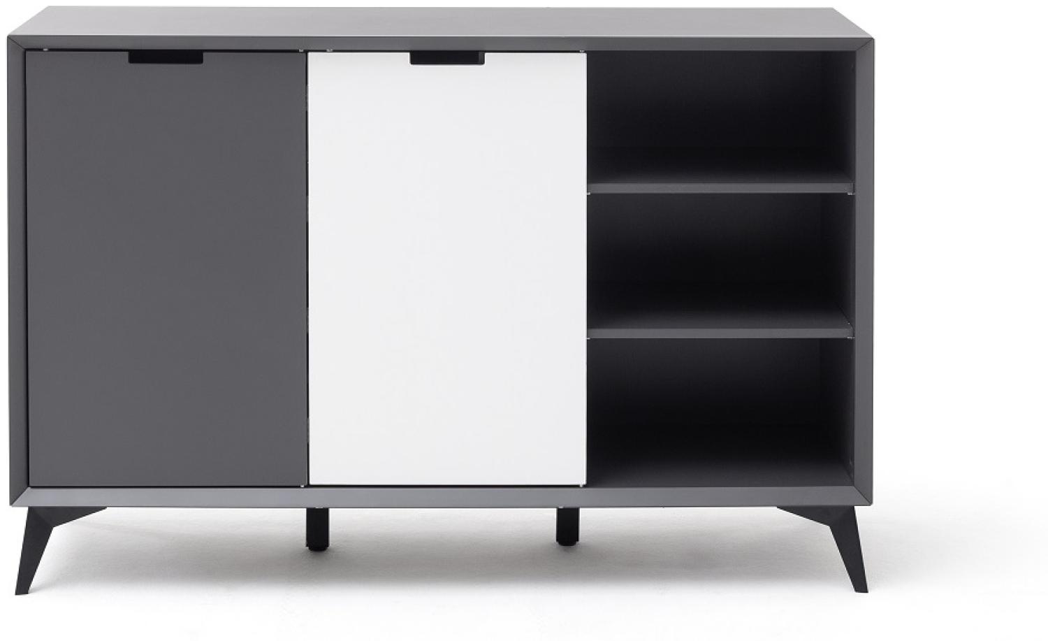 Sideboard Netanja in weiß und grau mit Wechselfronten 137 x 92 cm Bild 1