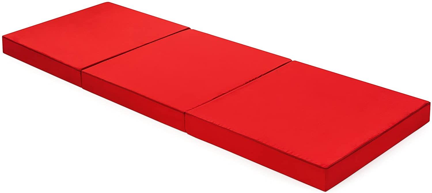 Badenia Trendline faltbare Gästematratze, mit Mikrofaserbezug, 196 x 65 cm Liegefläche, rot Bild 1