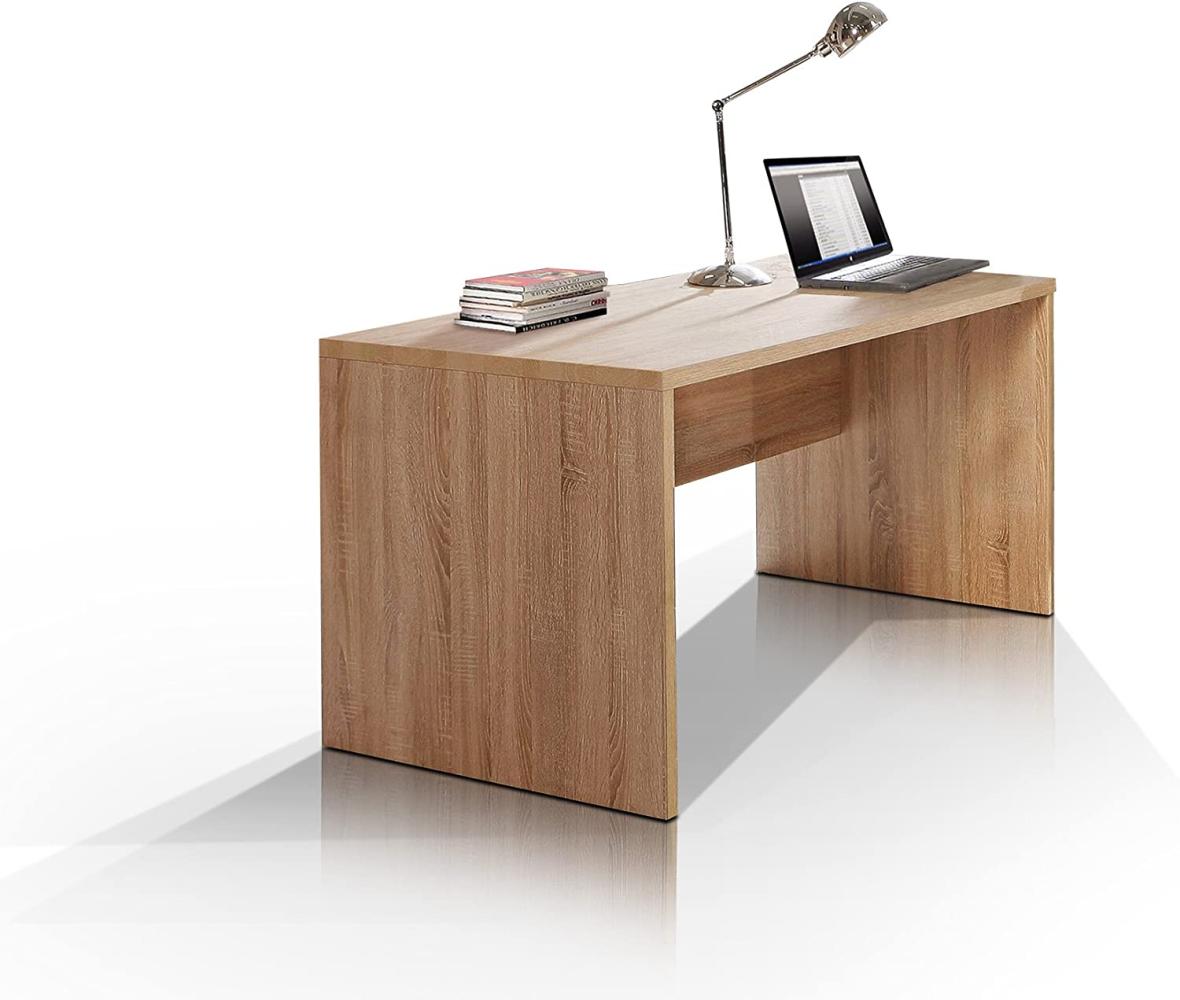 Möbel-Eins CAMILLO Schreibtisch 140 cm breit, Material Dekorspanplatte, Eiche sonomafarbig Bild 1
