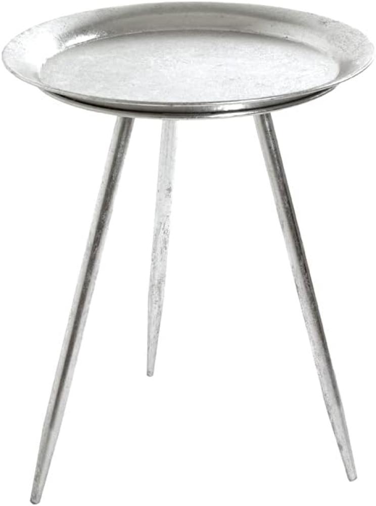 HAKU Möbel Beistelltisch, Metall, Silber, Ø 38 x H 47 cm Bild 1