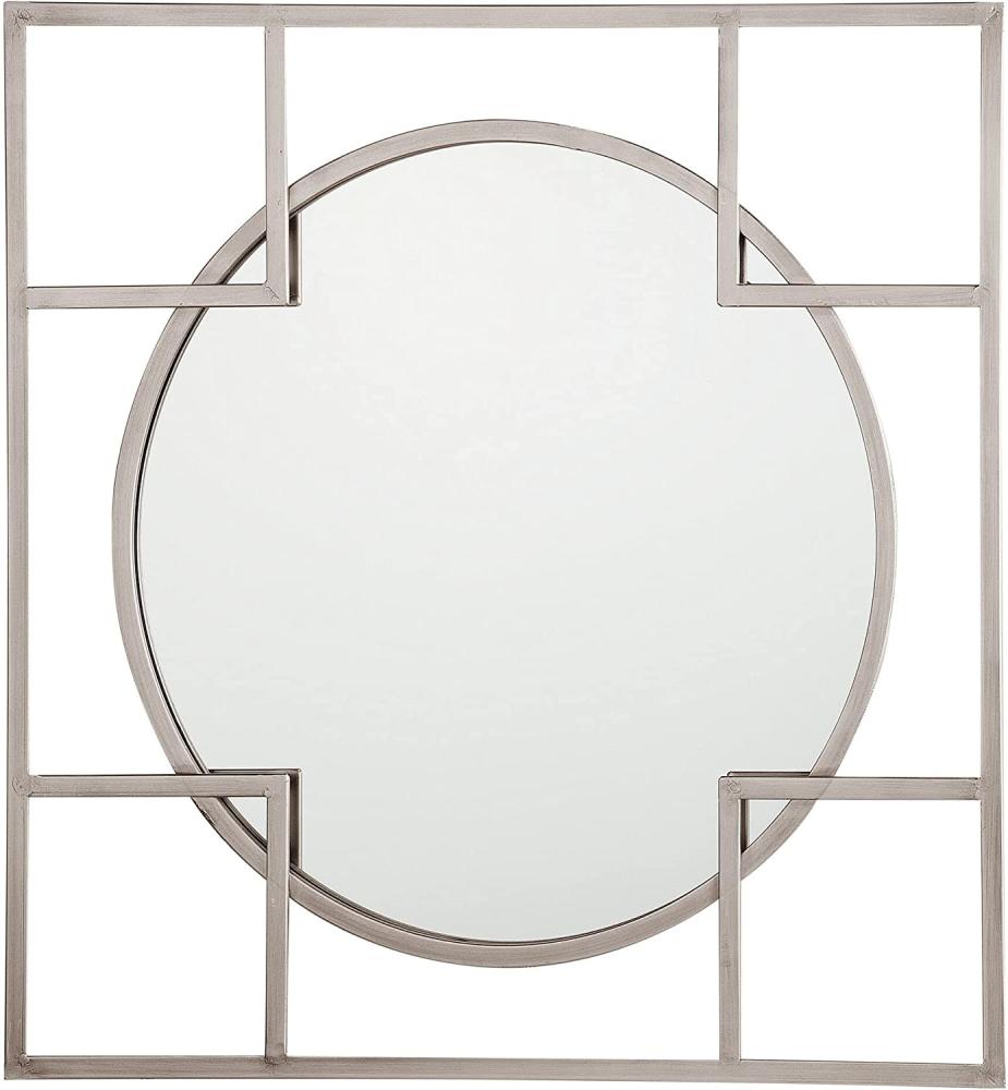 Wandspiegel silber Kreis im Quadrat 71 x 71 cm APOLIMA Bild 1