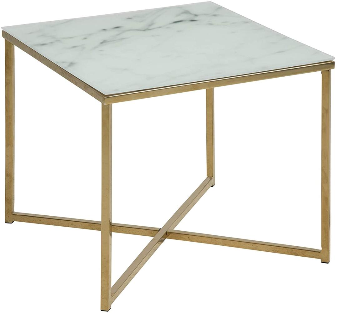 AC Design Furniture 'Antje' Ecktisch Glas Weiß, B: 50 x T:50 x H: 42 cm Bild 1