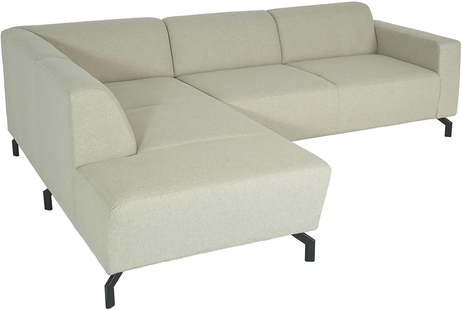 Ecksofa HWC-J60, Couch Sofa mit Ottomane links, Made in EU, wasserabweisend ~ Stoff/Textil sand-braun Bild 1