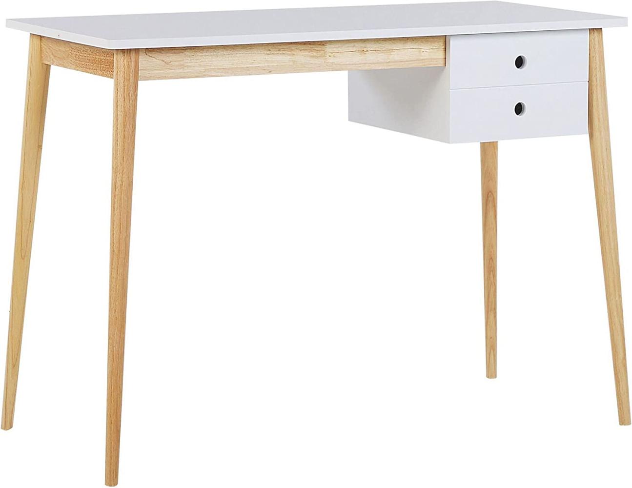 Schreibtisch weiß / heller Holzfarbton 106 x 48 cm EBEME Bild 1
