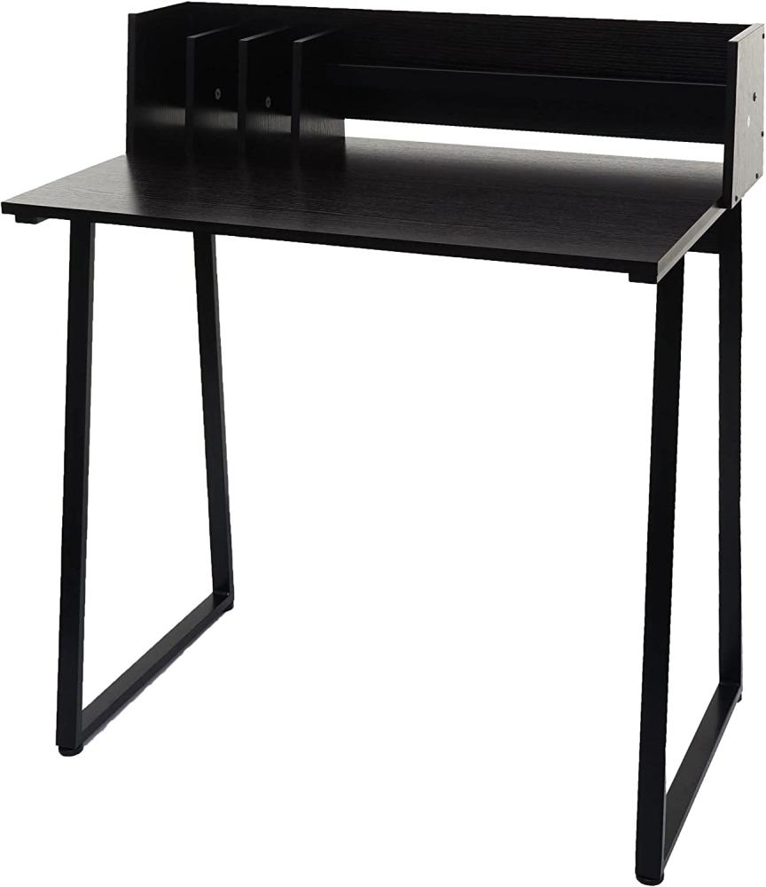 Konsolentisch HWC-K69, Telefontisch, 82x51cm 3D-Struktur, Metall MDF ~ schwarz Bild 1