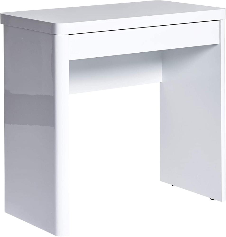 Jahnke CU-LIBRE 80 HG-WS Laptop-Tisch, E1-Holzwerkstoffplatten, beschichtet, hochglanz / weiß, 80 x 5,5 x 76 cm Bild 1