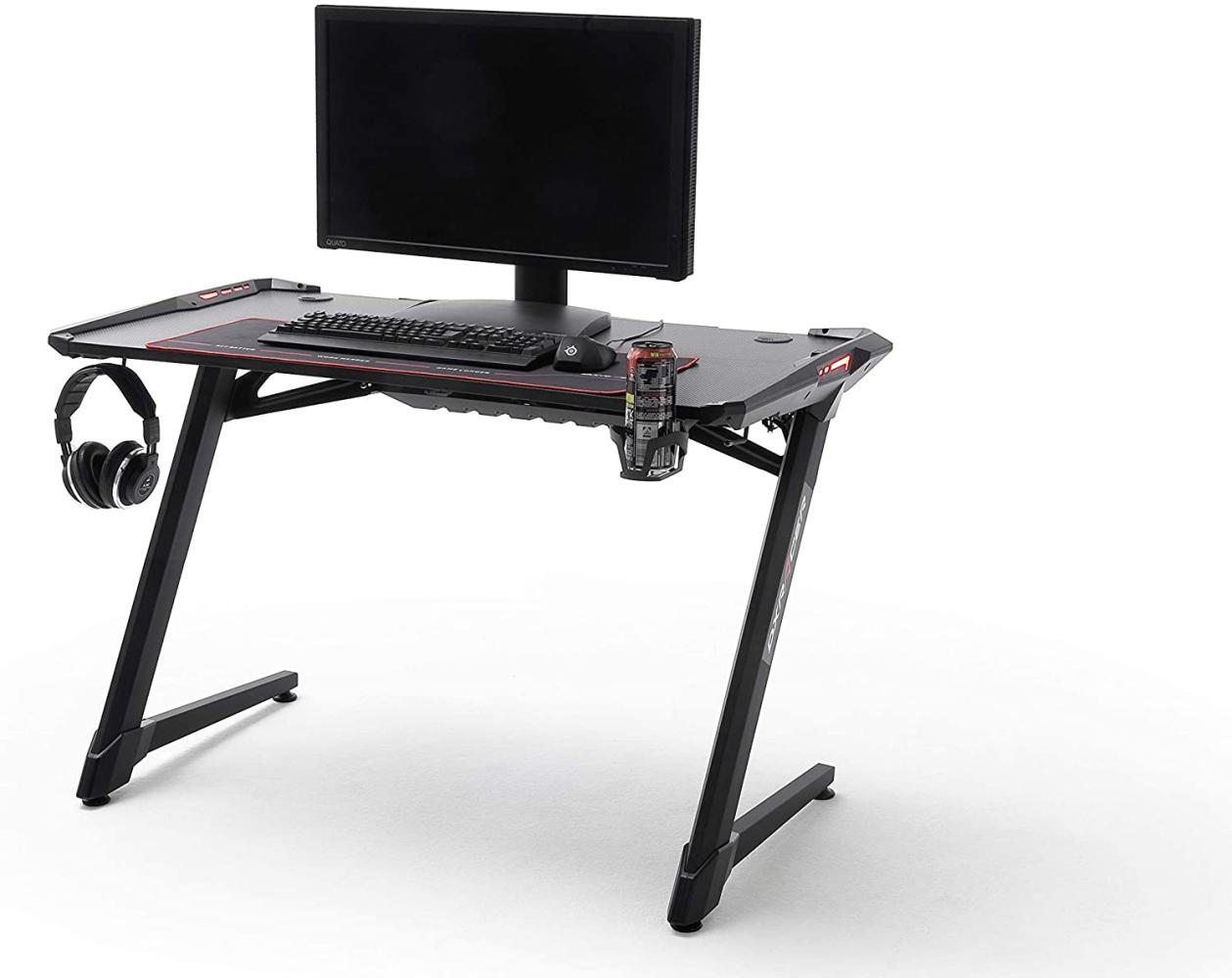 'DX-Racer' Schreibtisch mit LED, schwarz, 120 x 75 x 64 cm Bild 1