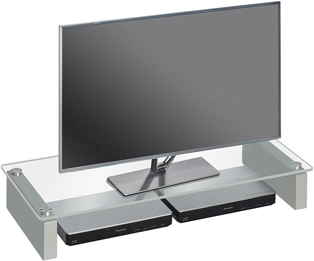 TV Board mit Glas, Sicherheitsglas, 820 x 122 x 350 mm Schwarzglas Bild 1