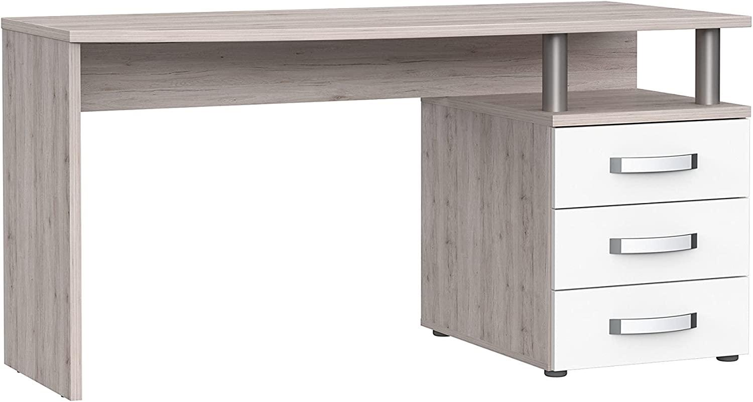 'Rondino' Schreibtisch, Sandeiche/ weiß Hochglanz, 70,2 x 59,9 x 138 cm Bild 1