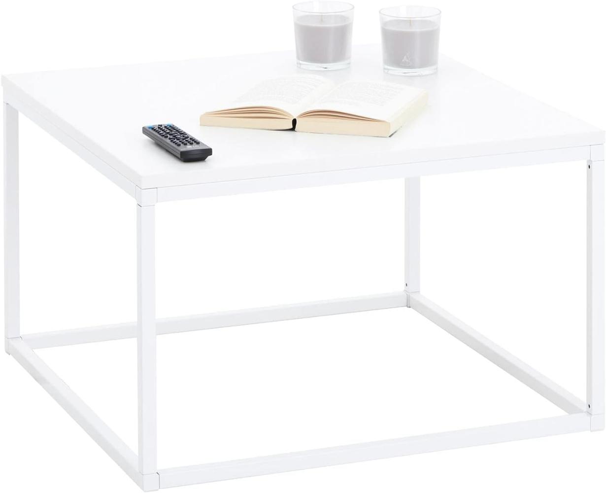 CARO-Möbel Couchtisch Novy Wohnzimmertisch mit elegantem Metallgestell, Beistelltisch in weiß/weiß, 67 x 67 cm Bild 1