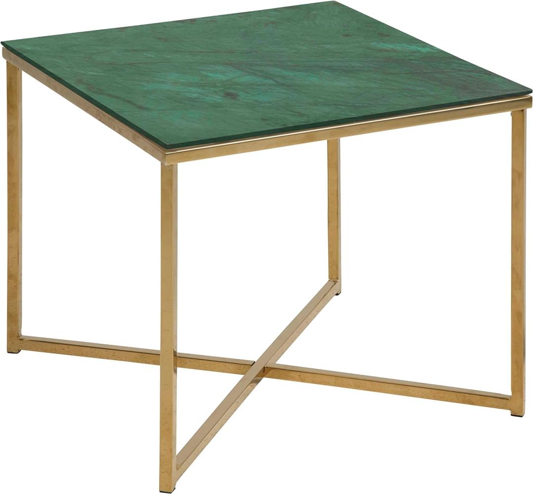 Alisma Ecktisch 50x50 grün Marmordruck Tisch Beistelltisch Couchtisch Sofatisch Bild 1