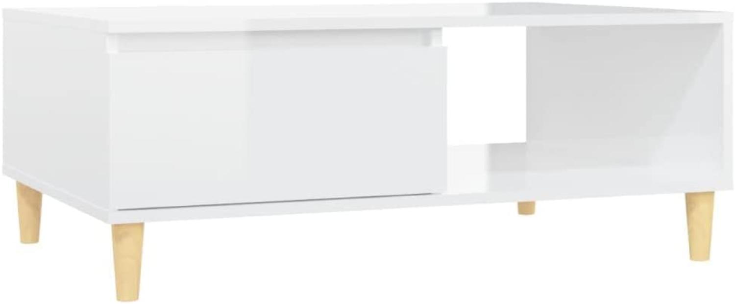 vidaXL Couchtisch Hochglanz-Weiß 90x60x35 cm Spanplatte [806001] Bild 1