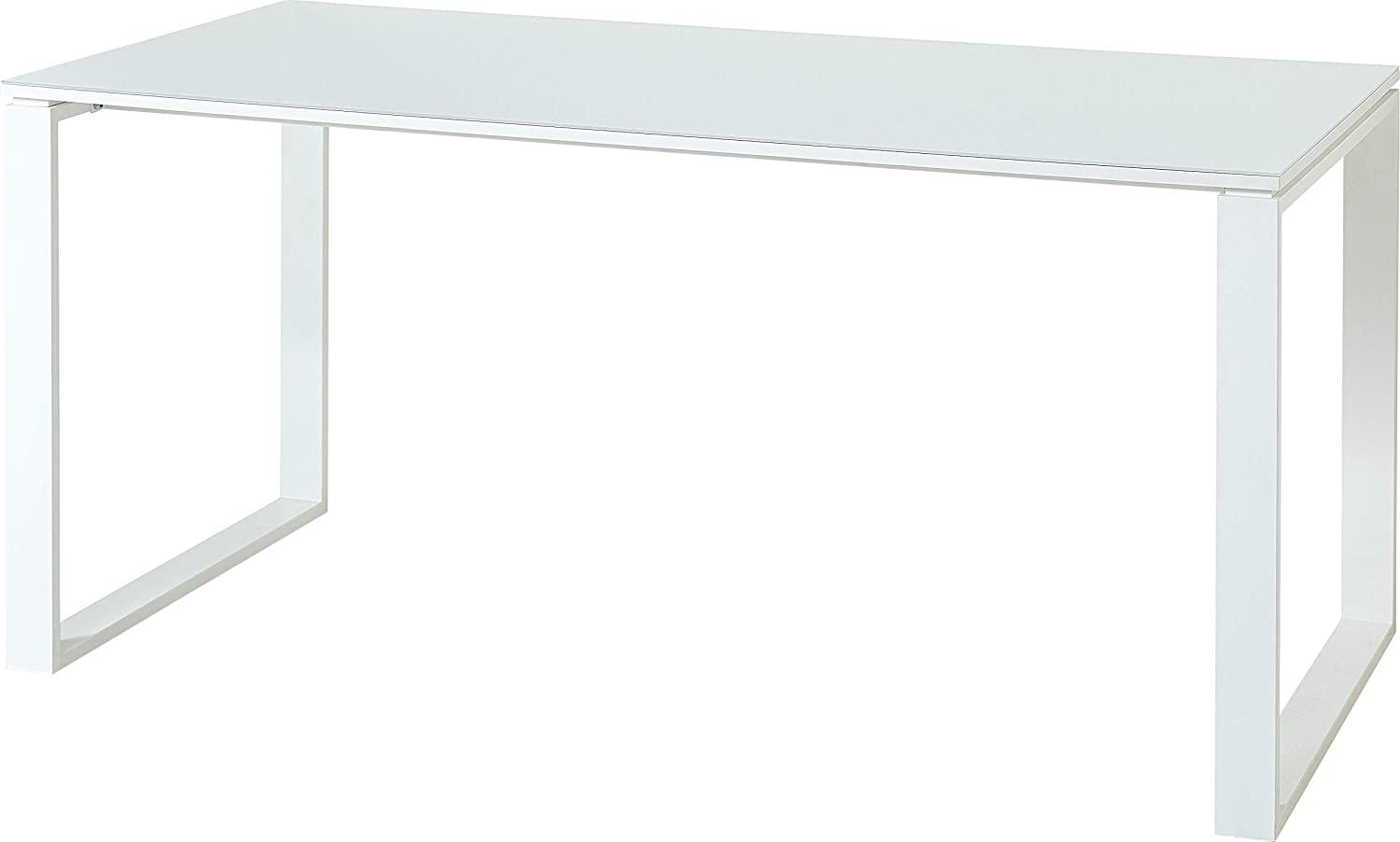 Amazon Marke - Alkove Schreibtisch Morena, ideal für Home Office, in Weiß, mit Glasauflage, 160 x 75 x 80 cm (BxHxT) Bild 1