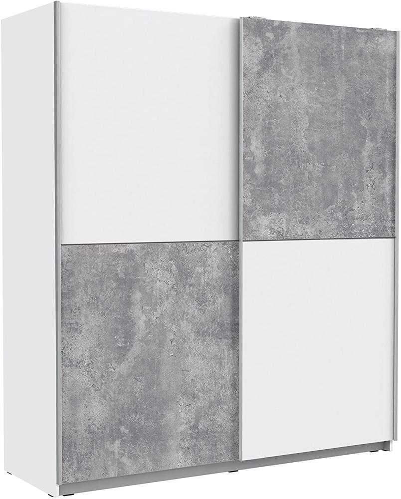 Schwebetürenschrank WINNER in weiß und Beton 170x190 cm Bild 1