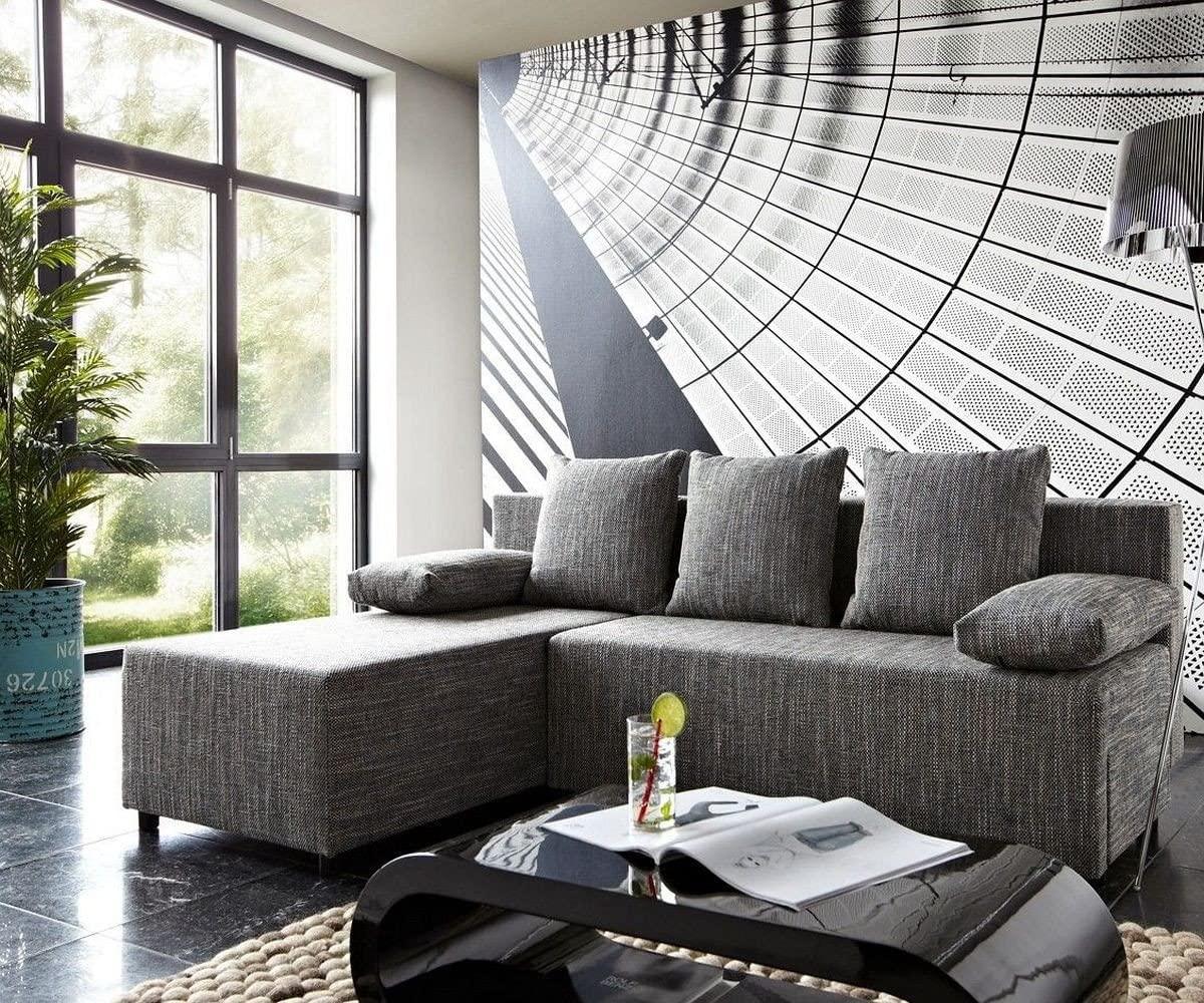 Couch Janelle Grau 200x155 mit Schlaffunktion Ottomane variabel Ecksofa Bild 1