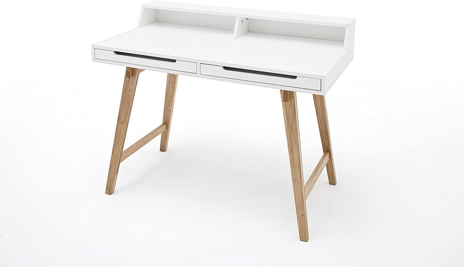 'Tiffy' Schreibtisch, Massivholz weiß matt Lack, 110 x 85 x 58 cm Bild 1