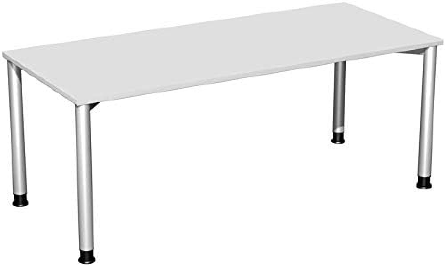 Schreibtisch, höhenverstellbar, 180x80cm, Lichtgrau / Silber Bild 1