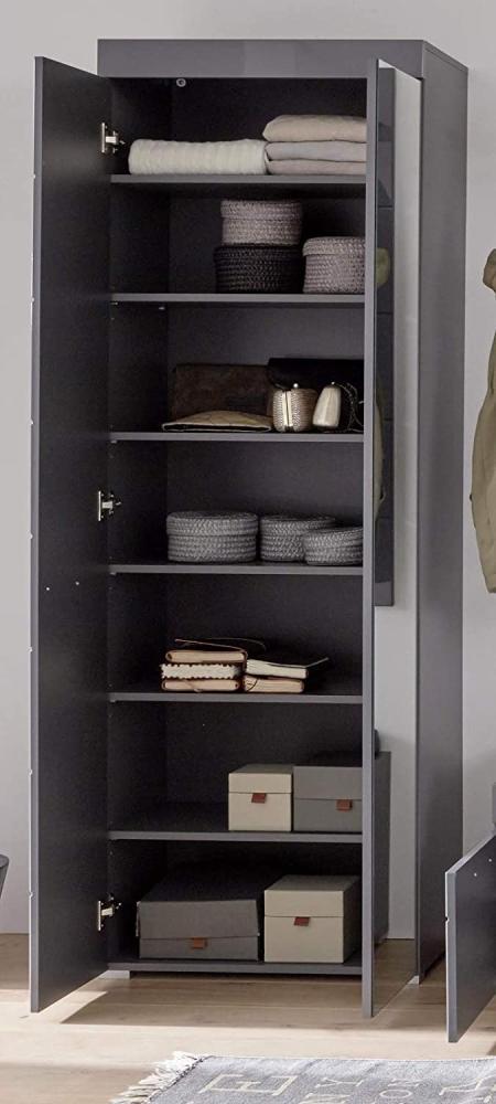Garderobe Amanda Hochglanz grau Set 3-teilig 163 cm Bild 1