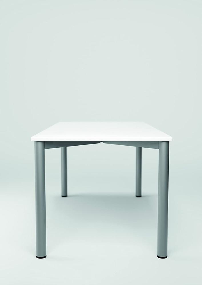 Schreibtisch höhenverstellbar, Buche / Silber, 120 x 80 x 68-80 cm Bild 1